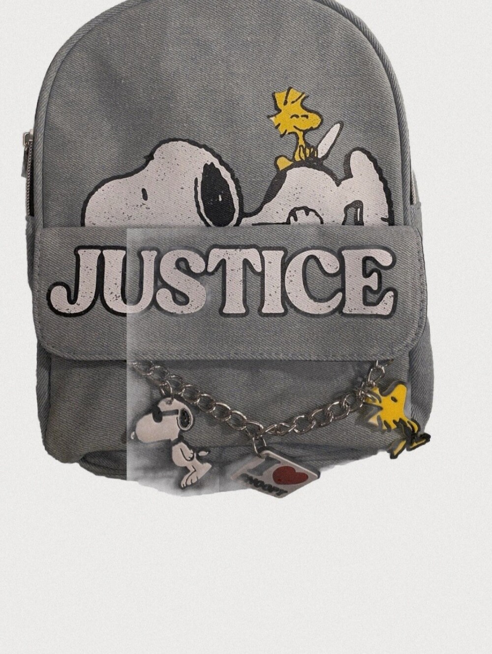 Peanuts Snoopy Vintage Justice Denim Charm Mini Backpack